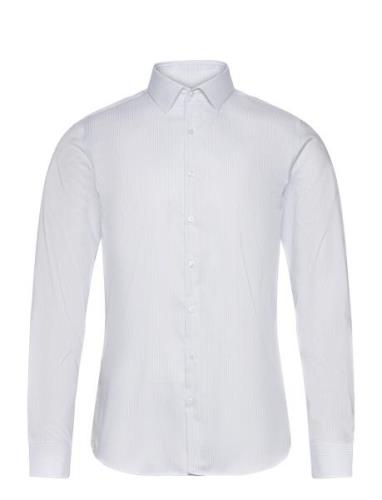 Calvin Klein Stretch Collar Stripe Slim Shirt Vit