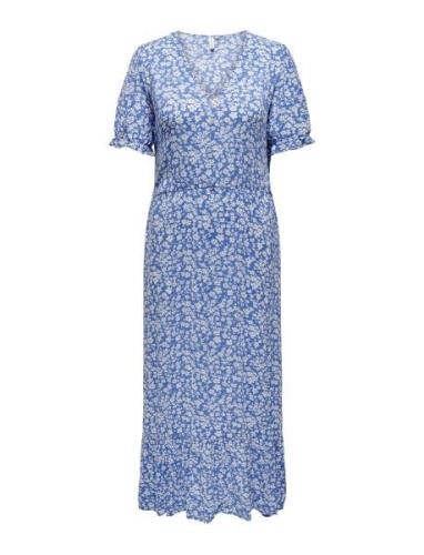 Carchianti S/S Long Dress Wvn Noos Knälång Klänning Blue ONLY Carmakom...