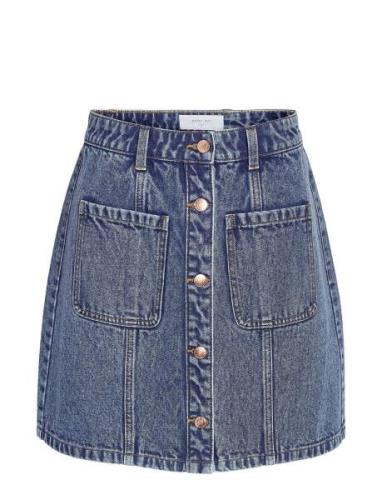 NOISY MAY Nmlala Hw Denim Skirt Vi471Mb Blå