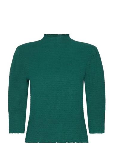 2Nd Wynna - Crinkle Affair Tops T-shirts & Tops Long-sleeved Green 2ND...