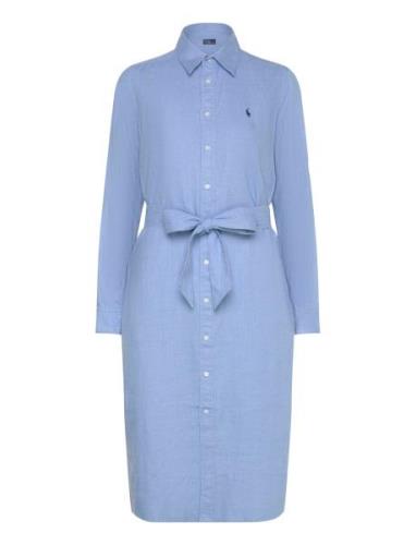 Polo Ralph Lauren Belted Linen Shirtdress Blå