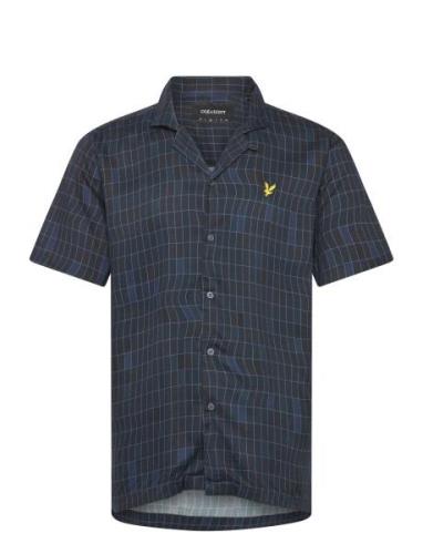 Lyle & Scott Pool Print Shirt Marinblå