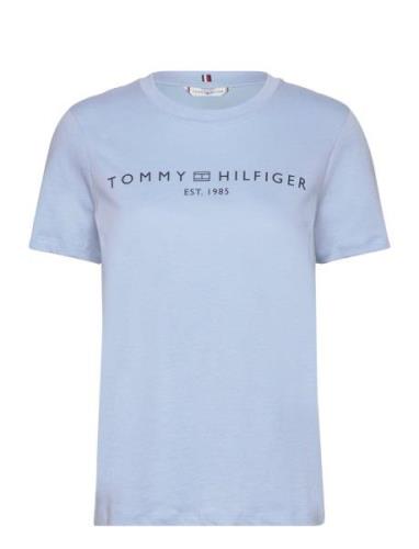 Reg Corp Logo C-Nk Ss Tops T-shirts & Tops Short-sleeved Blue Tommy Hi...