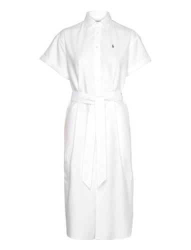 Polo Ralph Lauren Belted Short-Sleeve Oxford Shirtdress Vit