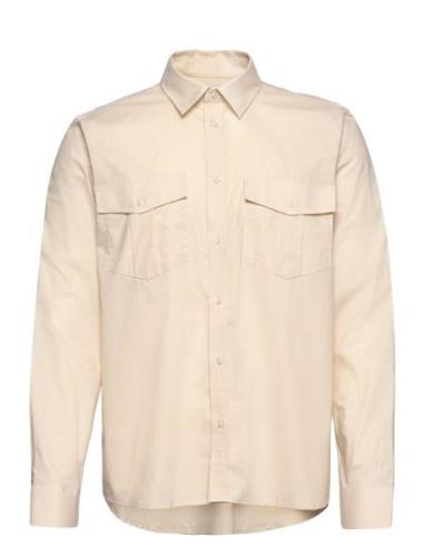 Lincoln Ripstop Shirt Tops Shirts Casual Beige Les Deux