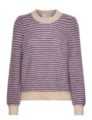 Selected Femme Slfmola Mia Ls Knit O-Neck Lila