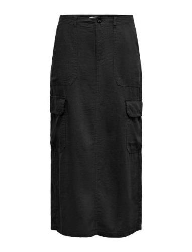 ONLY Onlmalfy-Caro Linen Long Skirt Pnt Svart