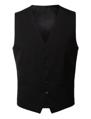 Slhslim-Mylologan Black Waistcoat B Noos Väst Black Selected Homme