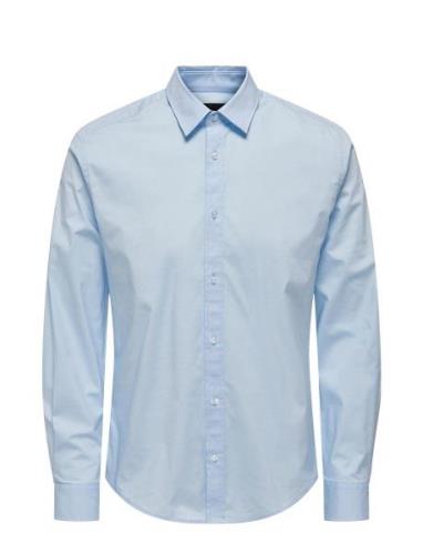 ONLY & SONS Onsandy Slim Easy Iron Poplin Shirt Noos Blå