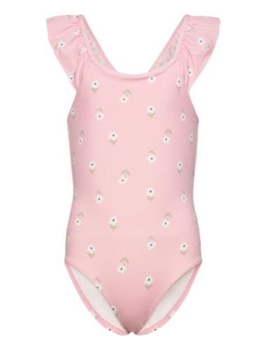 Swimsuit Straps With Flounce Baddräkt Badkläder Pink Lindex