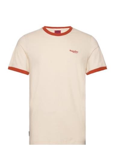 Superdry Essential Logo Ringer Tee Beige