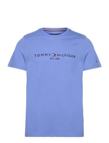 Tommy Logo Tee Tops T-shirts Short-sleeved Blue Tommy Hilfiger