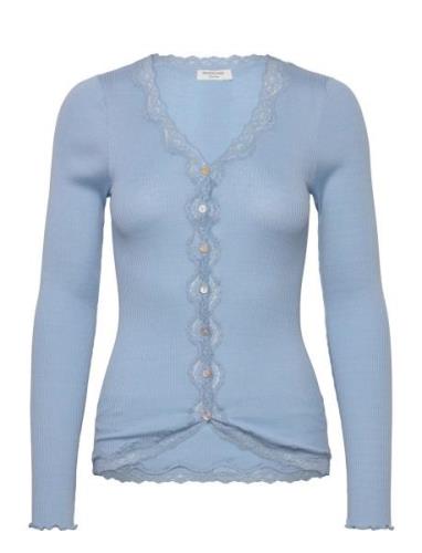 Rosemunde Rwbabette Ls V-Neck Regular Lace Ca Blå