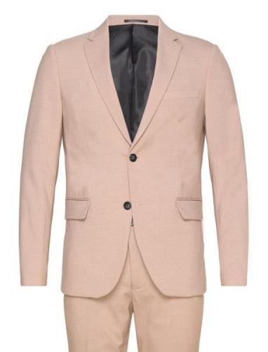 Plain Mens Suit - Normal Lenght Kostym Beige Lindbergh