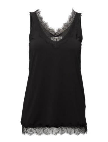 Rosemunde Rwbillie Sl Lace V-Neck Top Svart