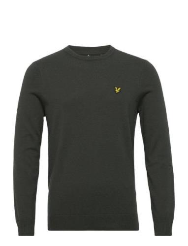 Lyle & Scott Cotton Merino Crew Jumper Khaki Green