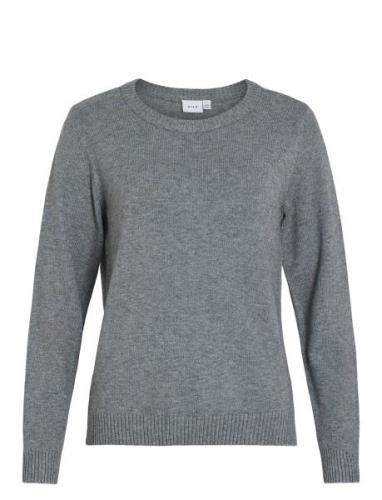 Vila Viril O-Neck L/S Knit Top - Noos Grå