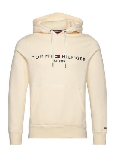 Tommy Logo Hoody Tops Sweat-shirts & Hoodies Hoodies Cream Tommy Hilfi...