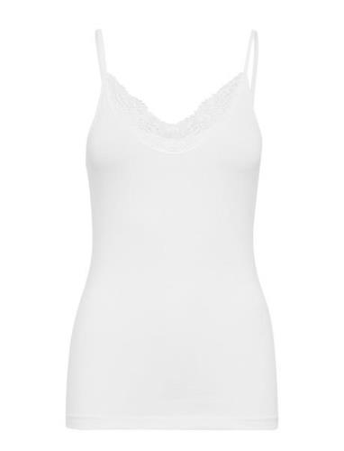 Vminge Lace Singlet Noos Tops T-shirts & Tops Sleeveless White Vero Mo...