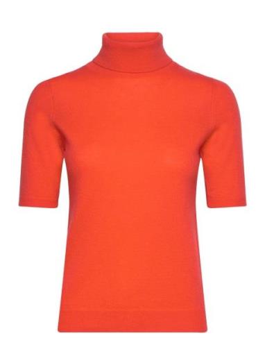 Turtleneck T-Shirt Tops Knitwear Turtleneck Orange Davida Cashmere