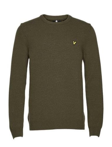 Lyle & Scott Crew Neck Lambswool Blend Jumper Khaki Green