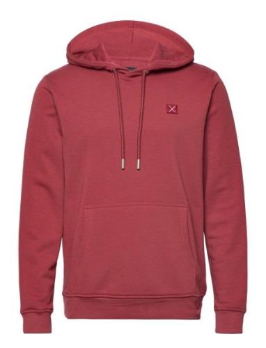 Basic Organic Hood Tops Sweat-shirts & Hoodies Hoodies Red Clean Cut C...