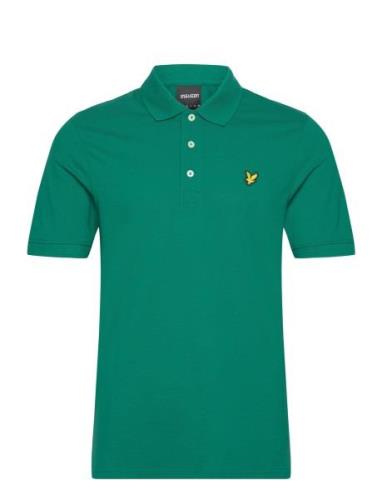 Plain Polo Shirt Tops Polos Short-sleeved Green Lyle & Scott