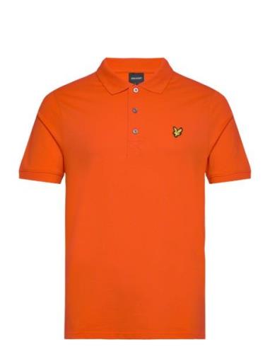 Plain Polo Shirt Tops Polos Short-sleeved Orange Lyle & Scott