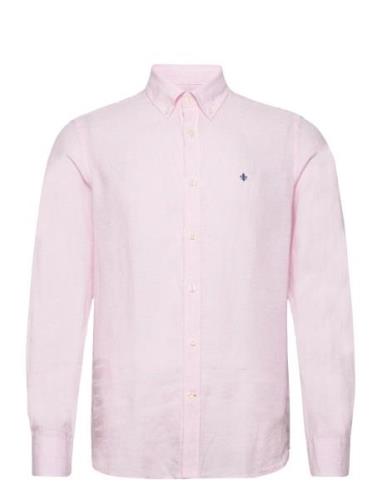 Douglas Linen Shirt-Classic Fit Designers Shirts Casual Pink Morris