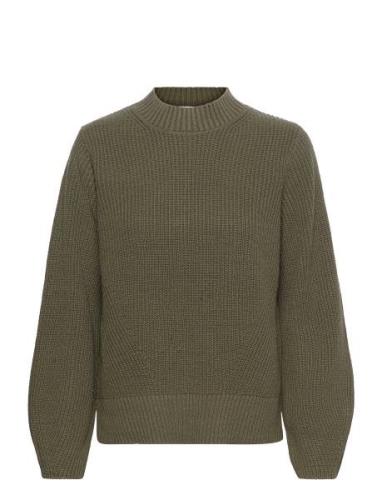 Selected Femme Slfleslie Ls Knit O-Neck B Khaki Green