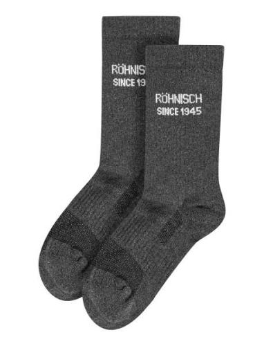 2-Pack Logo Socks Sport Socks Regular Socks Grey Röhnisch