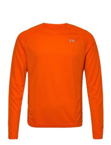 Men Core Running T-Shirt L/S Sport T-shirts Long-sleeved Orange Newlin...