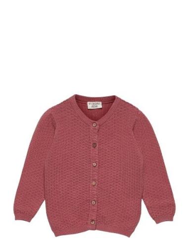 Knitted Cardigan Tops Knitwear Cardigans Pink Fixoni