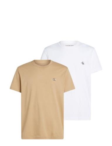 Calvin Klein Jeans 2 Pack Monologo T-Shirt Beige