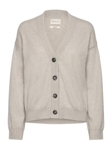 GANT Superfine Lambswool Cardigan Grå