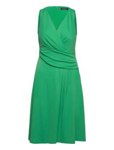 Lauren Ralph Lauren Surplice Jersey Sleeveless Dress Grön