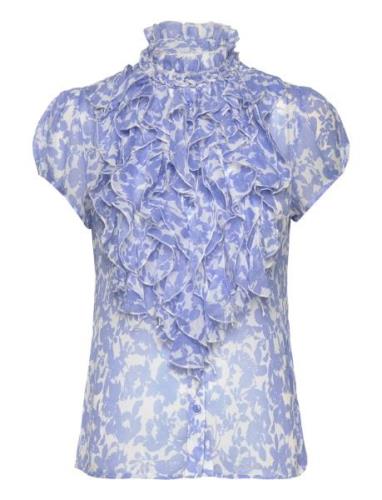 Liljasz Crinkle Ss Shirt Tops Blouses Short-sleeved Blue Saint Tropez
