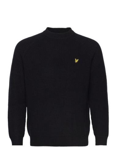 Lyle & Scott Shaker Stitch Mock Neck Jumper Svart