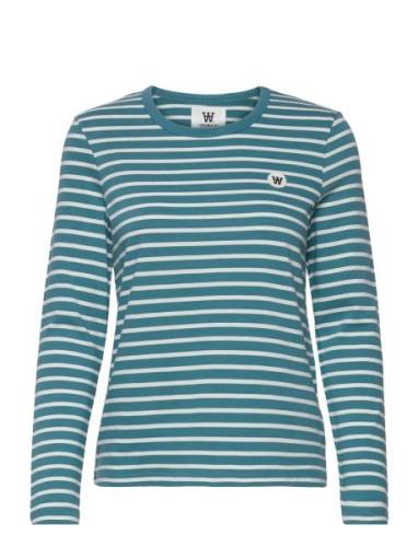 Moa Stripe Long Sleeve Gots Tops T-shirts & Tops Long-sleeved Blue Dou...