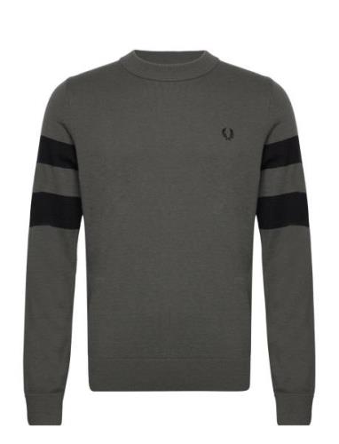 Fred Perry Tipped Sleeve Jumper Grön