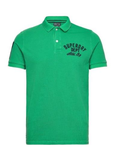 Applique Classic Fit Polo Tops Polos Short-sleeved Green Superdry