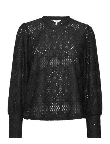 Objfeodora L/S Top Noos Tops Blouses Long-sleeved Black Object