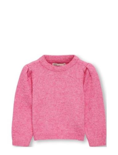 Kmglesly L/S Puff Pullover Cp Knt Tops Knitwear Pullovers Pink Kids On...