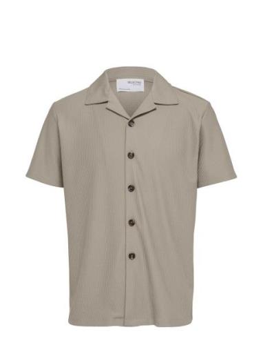 Selected Homme Slhloose-Plisse Resort Ss Shirt Ex Beige