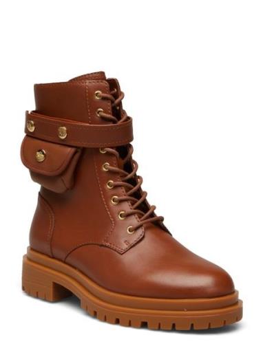 Lauren Ralph Lauren Cammie Burnished Leather Boot Brun