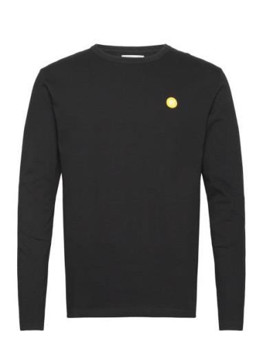 Mel Long Sleeve Gots Tops T-shirts Long-sleeved Black Double A By Wood...