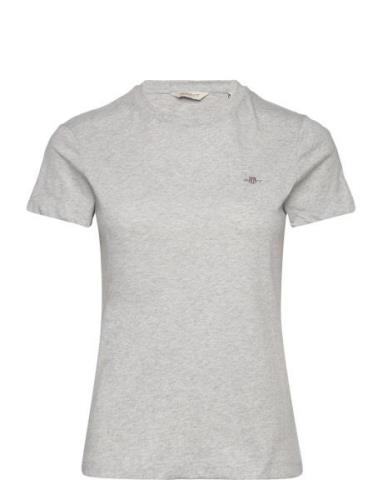 GANT Reg Shield Ss T-Shirt Grå