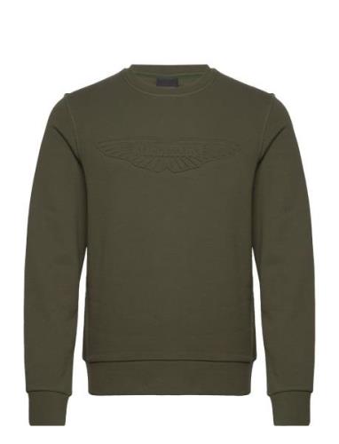 Am Embossed Crew Tops Sweat-shirts & Hoodies Sweat-shirts Khaki Green ...