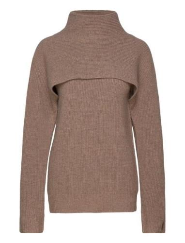 Calvin Klein Recycled Wool Overlay Sweater Brun