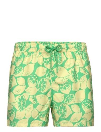 Borg Print Swim Shorts Badshorts Green Björn Borg